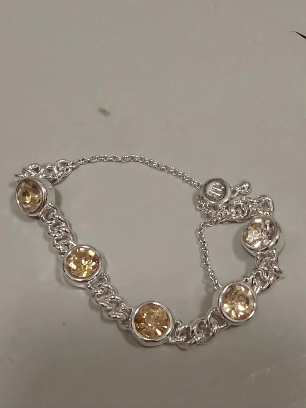 Bomb Party NWOT! Champagne Crystal and Silver Multi-Row Bracelet Set - Picture 7 of 9